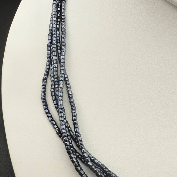 Vintage Multi-Strand Glass Bead Necklace With Sterling Silver Native American Co - Picture 7 of 9